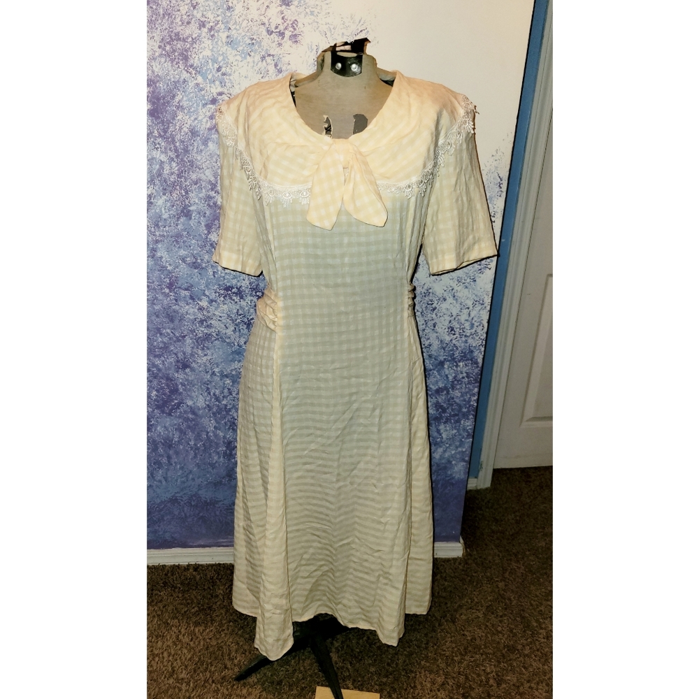 Yellow gingham vintage dress